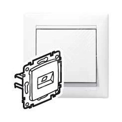 Розетка компьютерная RJ45 FTP 2 выхода категория 6 белая