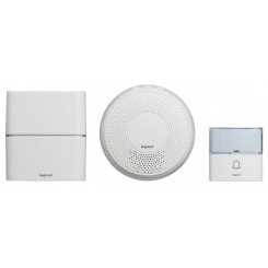 Звонок беспроводной - комплект Премиум - 30 рингтонов - дальность 200 м - цвет белый - дополнительный звонок Комфорт с питанием от сети 220В