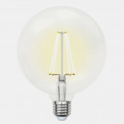 Лампа светодиодная. Форма ''шар'', прозрачная. Серия Sky. Теплый белый свет (3000K). Картон. ТМ .''