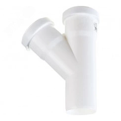 Тройник канализационный белый 45 град. 32х32