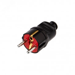 Вилка Евро прямая с з/к 16А усиленная черная REXANT Вилка Евро прямая с з/к 16А усиленная черная REXANT