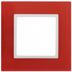 Рамка на 1 пост, стекло, Эра Elegance, красный+бел, 14-5101-23