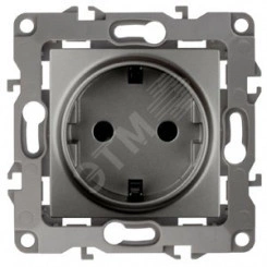 Розетка 2P+E Schuko, 16A-250В, б.л., Эра12, графит, 12-2001-12 Розетка 2P+E Schuko, 16A-250В, б.л., Эра12, графит, 12-2001-12