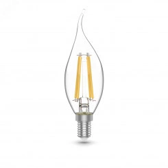 Лампа светодиодная филаментная LED 5.5 Вт 510 лм 2700К AC180-240В E14 свеча теплая (промоупаковка 3 лампы) Basic Gauss