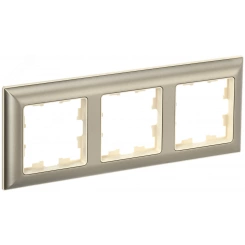 BRITE Рамка 3 поста РУ-3-Бр бежевый/шампань IEK