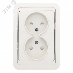 Розетка Лондон двухместная без заземления 10А белая с защитными шторками Розетка Лондон двухместная без заземления 10А белая с защитными шторками