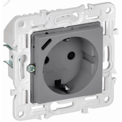 SKANDY Розетка с заземлением с защитными шторками 16А с USB C 18Вт SK-R17Gr серый IEK SKANDY Розетка с заземлением с защитными шторками 16А с USB C 18Вт SK-R17Gr серый IEK