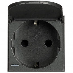 Axolute Розетка 2К+З с заземлением с крышкой 10/16А 250В боковые контакты Schuko автоматические клеммы антрацит немецкий стандарт Axolute Розетка 2К+З с заземлением с крышкой 10/16А 250В боковые контакты Schuko автоматические клеммы антрацит немецкий стандарт