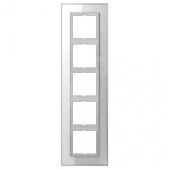 Рамка 5-я для горизонтальной/вертикальной установки  Серия- LS plus  Материал- стекло  Цвет- белый