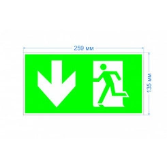 Пиктограмма бэклит зеленая для аварийного светильника SSA-103 ''Человек-стрелка-вниз'' 259x135мм INFO-SSA-118 ЭРА Пиктограмма бэклит зеленая для аварийного светильника SSA-103 ''Человек-стрелка-вниз'' 259x135мм INFO-SSA-118 ЭРА