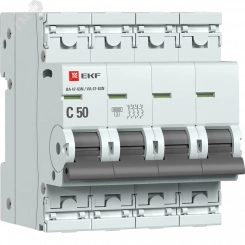 Автоматический выключатель 4P 50А (C) 6кА ВА 47-63N PROxima