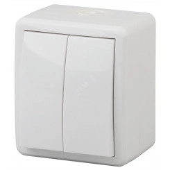 Выключатель двойной IP54, 10АХ-250В, ОУ, Эра Эксперт, Al+Cu,белый,11А-1404-01 Выключатель двойной IP54, 10АХ-250В, ОУ, Эра Эксперт, Al+Cu,белый,11А-1404-01