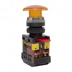 Кнопка желтая AELA-22 220 В Гриб с подсветкой NO+NC Кнопка желтая AELA-22 220 В Гриб с подсветкой NO+NC