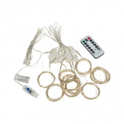 Гирлянда Светодиодный дождь из росы 3х3м розовый USB + пульт управления