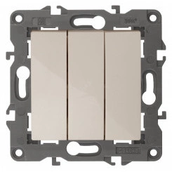 Выключатель тройной, 10АХ-250В, Эра Elegance, сл.кость,14-1107-02 Выключатель тройной, 10АХ-250В, Эра Elegance, сл.кость,14-1107-02