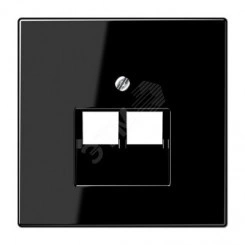 Накладка для 2-ой телефонной/компютерной розетки  IAE/UAE (1 x 8-пол.)  Серия LS990  Материал- термопласт  Цвет- черный