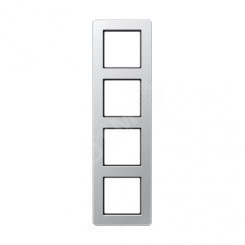 Рамка 4-я для горизонтальной/вертикальной установки  Серия- AFlow  Материал- термопласт. Цвет- алюминий