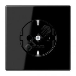 Штепсельная розетка SCHUKO одинарная, с заземлением, с шторками, 16A, 250В (механизм + накладка, без рамки). Серия LS990 Материал- дуропласт Цвет- черный Штепсельная розетка SCHUKO одинарная, с заземлением, с шторками, 16A, 250В (механизм + накладка, без рамки). Серия LS990 Материал- дуропласт Цвет- черный