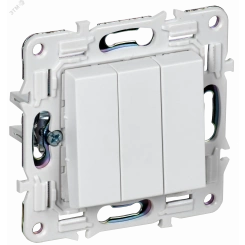 SKANDY Выключатель 3-клавишный 10А SK-V11W арктический белый IEK SKANDY Выключатель 3-клавишный 10А SK-V11W арктический белый IEK