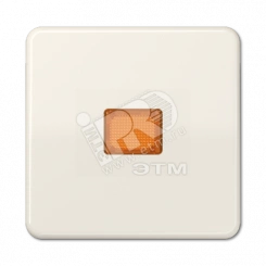 Клавиша с оранжевым окошком для выключателя с подсветкой слоновая кость Клавиша с оранжевым окошком для выключателя с подсветкой слоновая кость