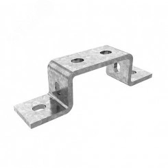Прямоугольная скоба для двойного СТРАТ-профиля 41х41 мм, толщ. 6,0 мм, гальван. цинк