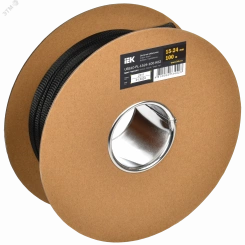 Оплетка кабельная 15-24мм полиэстер 100м черная IEK Оплетка кабельная 15-24мм полиэстер 100м черная IEK