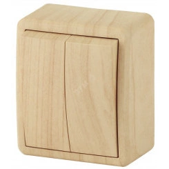 Выключатель двойной, 10АХ-250В, ОУ, Эра Эксперт, сосна,11-1204-11 Выключатель двойной, 10АХ-250В, ОУ, Эра Эксперт, сосна,11-1204-11