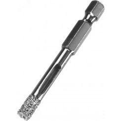 Сверло вакуумное алмазное трубчатое для дрели (HEX 1/4'') d 6 по керамограниту Сверло вакуумное алмазное трубчатое для дрели (HEX 1/4'') d 6 по керамограниту