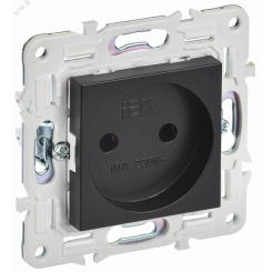 SKANDY Розетка без заземления без защитных шторок 10А SK-R02Bl черный IEK SKANDY Розетка без заземления без защитных шторок 10А SK-R02Bl черный IEK