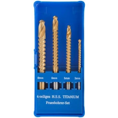 Сверло-фреза универсальное титановое покрытие, набор 4 шт (3, 5, 6, 8 мм) Сверло-фреза универсальное титановое покрытие, набор 4 шт (3, 5, 6, 8 мм)