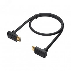 Кабель HDMI 2.0, Ultra HD 19M на 19M, угловой, 1 м., черный