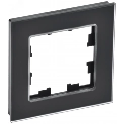 BRITE Рамка 1 пост РУ-1-2-Бр стекло черный матовый IEK
