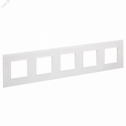 SKANDY Рамка 5-местная SK-F25W стекло арктический белый IEK