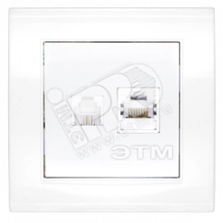 Розетка Бриллиант компьютерная + TF белая Розетка Бриллиант компьютерная + TF белая