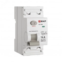 Выключатель дифференциального тока ВД-100N 2P 16А 10мА тип AC эл-мех 6кА PROXIMA EKF Выключатель дифференциального тока ВД-100N 2P 16А 10мА тип AC эл-мех 6кА PROXIMA EKF