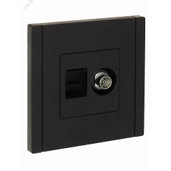 FORTE&PIANO Розетка двойная TV+RJ45 кат.6 FP137 черный IEK FORTE&PIANO Розетка двойная TV+RJ45 кат.6 FP137 черный IEK