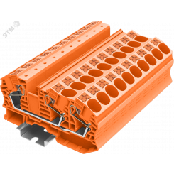 Клемма TP 1-2 проходная Push-in, сечение 16 мм. кв., оранжевая