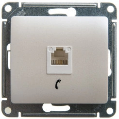 GLOSSA Розетка телефонная RJ11 перламутр в рамку