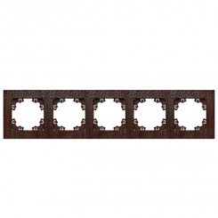 Рамка фактурная 5 постов универсальная UNIVersal Афина венге (еврослот) Рамка фактурная 5 постов универсальная UNIVersal Афина венге (еврослот)