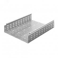 Металлический лоток перфорированный 400х100х3000, толщина 1,0 мм, Сендзимир цинк
