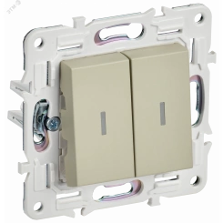 SKANDY Выключатель 2-клавишный с индикацией 10А SK-V09B бежевый IEK SKANDY Выключатель 2-клавишный с индикацией 10А SK-V09B бежевый IEK