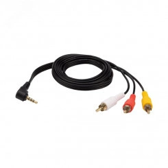 Аудио кабель 3.5 мм 4C - 3 RCA, 1.5 м, GOLD