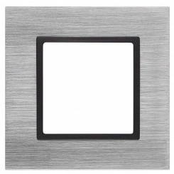 Рамка на 1 пост, металл, Эра Elegance, сталь+антр, 14-5201-41