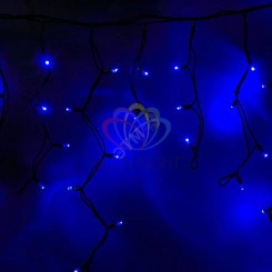 Гирлянда Айсикл Бахрома светодиодный, 4,0 х 0,6 м, черный провод каучук, 230 В, диоды синие, 128 LED Гирлянда Айсикл Бахрома светодиодный, 4,0 х 0,6 м, черный провод каучук, 230 В, диоды синие, 128 LED