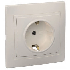 Розетка 1-местная с заземляющим контактом с защитной шторкой 16А керамика КВАРТА кремовый (РСш10-3-Км ) Розетка 1-местная с заземляющим контактом с защитной шторкой 16А керамика КВАРТА кремовый (РСш10-3-Км )