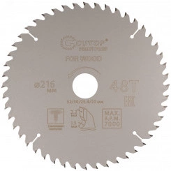 Диск пильный по дереву с тефлоновым покрытием 48Т, Profi plus, 216 х 1,5/2,2 х 32/30/25,4/20 мм Диск пильный по дереву с тефлоновым покрытием 48Т, Profi plus, 216 х 1,5/2,2 х 32/30/25,4/20 мм