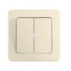 Выключатель двухклавишный скрытый слоновая кость 10А