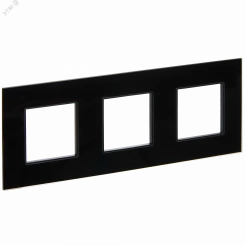 SKANDY Рамка 3-местная SK-F23Bl стекло черный IEK