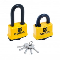 Замок навесной БУЛАТ ВС 0350/0350-01 ПОД ОДИН КЛЮЧ компл.- 2шт 5кл. d=10мм Замок навесной БУЛАТ ВС 0350/0350-01 ПОД ОДИН КЛЮЧ компл.- 2шт 5кл. d=10мм
