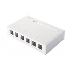 Коробка настенная 6-портовая под UTP модули Keystone белая Коробка настенная 6-портовая под UTP модули Keystone белая